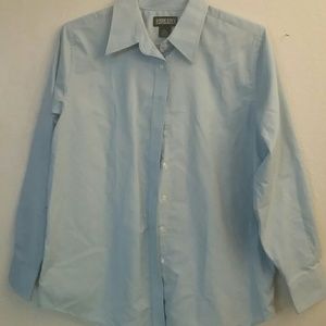 Lands end collared long sleeved blue shirt